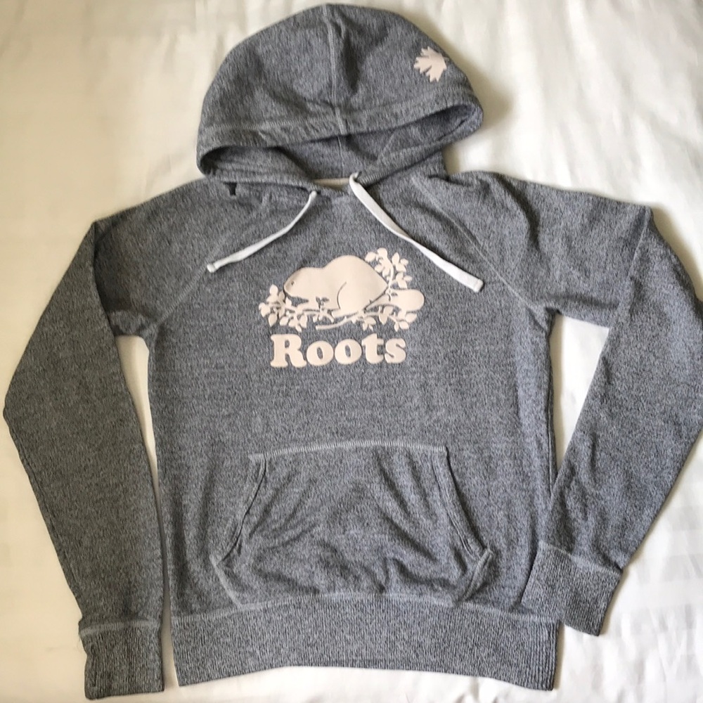 2/$75 Roots Gray Hoodie with White Logo